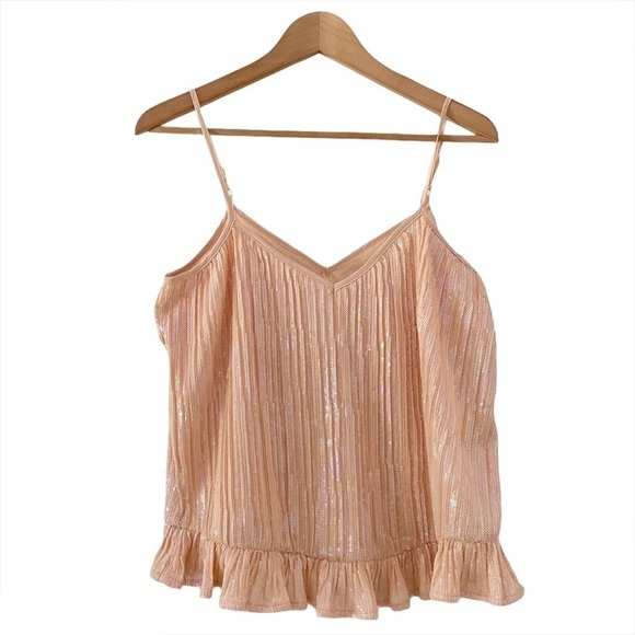 NWT Anthropologie Amelie Blush Beaded Cami sz 2 - Picture 6 of 10